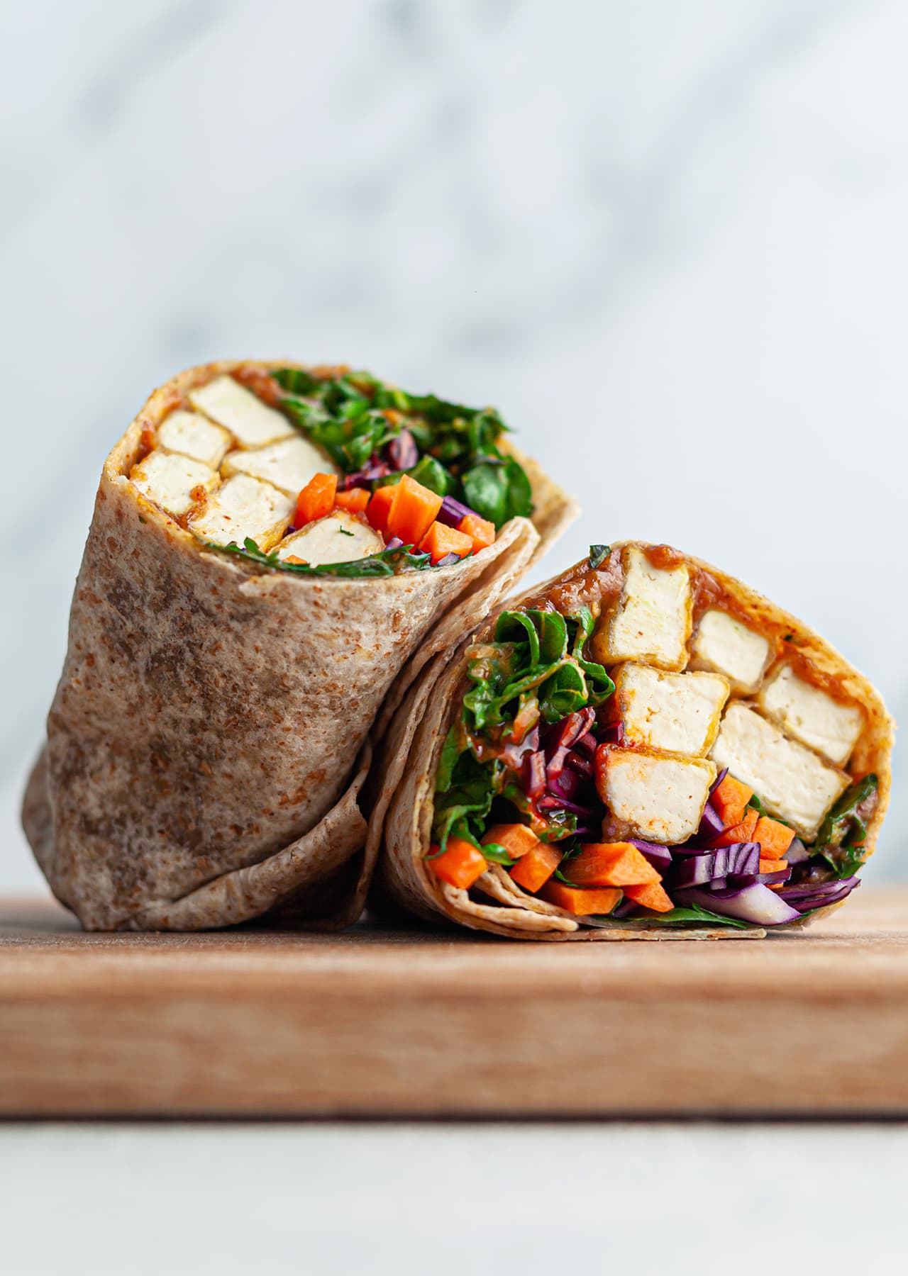 Crispy Tofu + Rainbow Veg Wrap