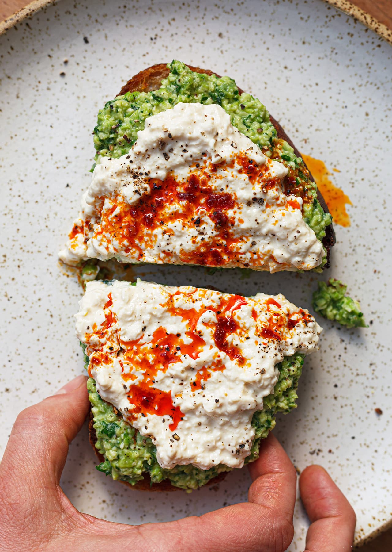 Smashed Edamame + Tofu Cottage ‘Cheese’ On Toast