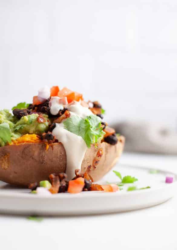 Vegan Fully Loaded Sweet Potatoes