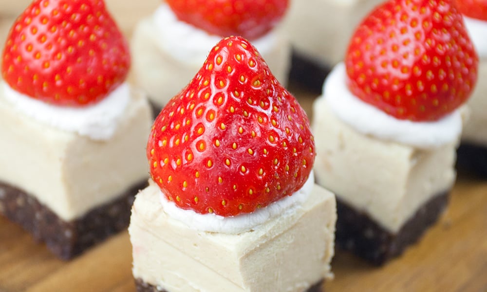 Raw Santa Hat Cheesecakes - SO VEGAN