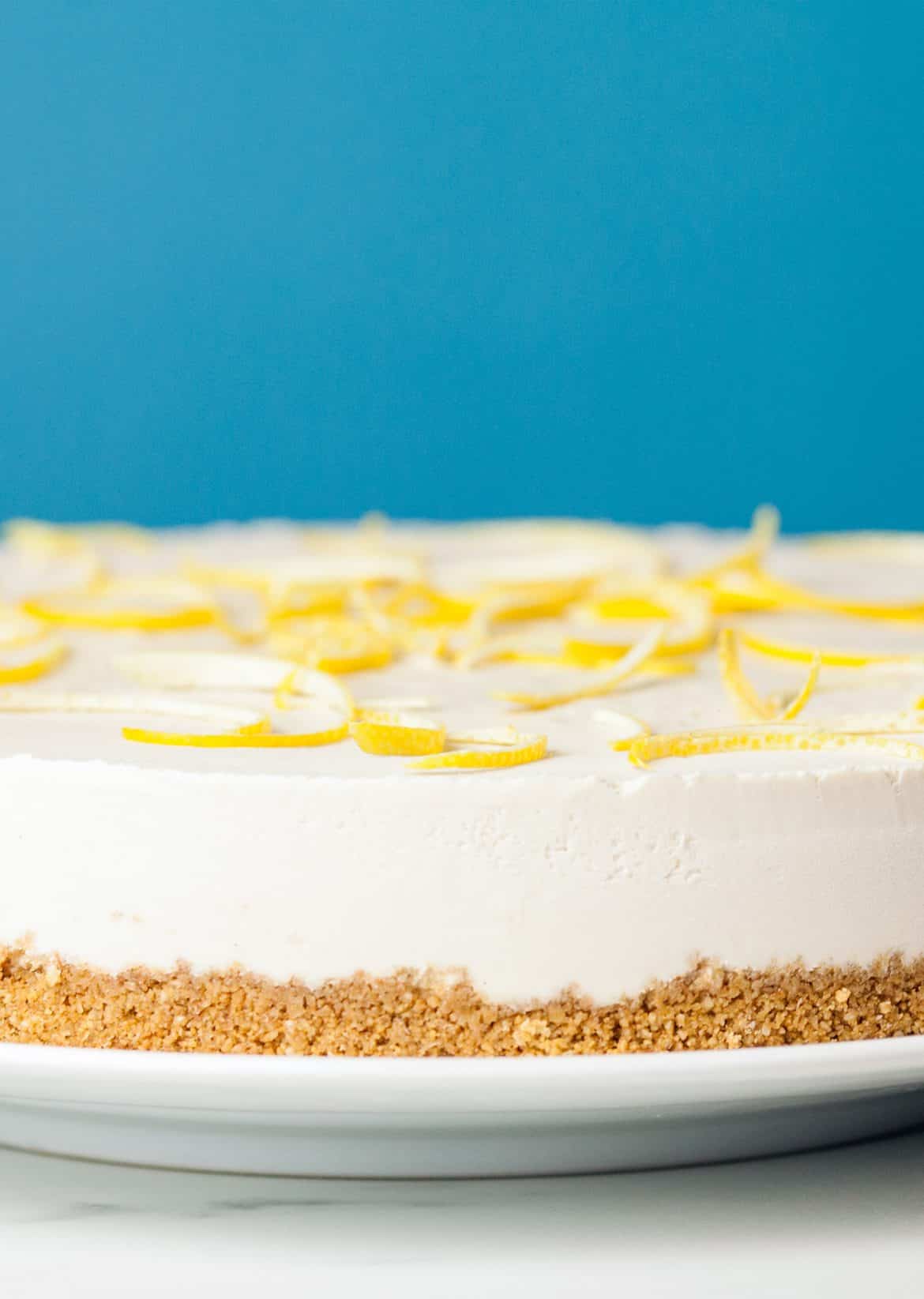 No Bake Lemon Cheesecake - SO VEGAN