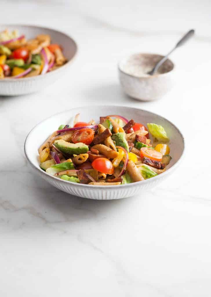 BLT Pasta Salad - SO VEGAN