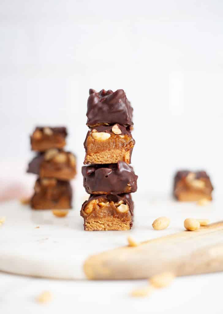 Salted Caramel Snickers Bars - So Vegan