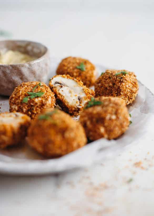 Vegan Baked Breaded Garlic Mushrooms