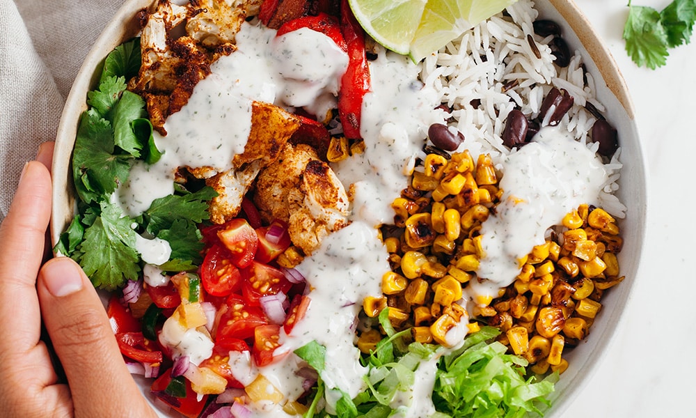 Cauliflower Taco Bowl - SO VEGAN