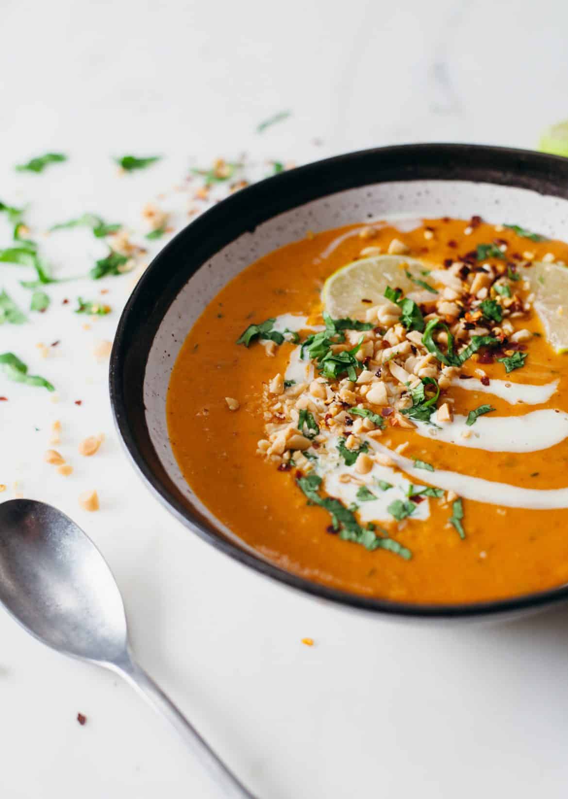 Thai-Spiced Sweet Potato + Coconut Soup - SO VEGAN