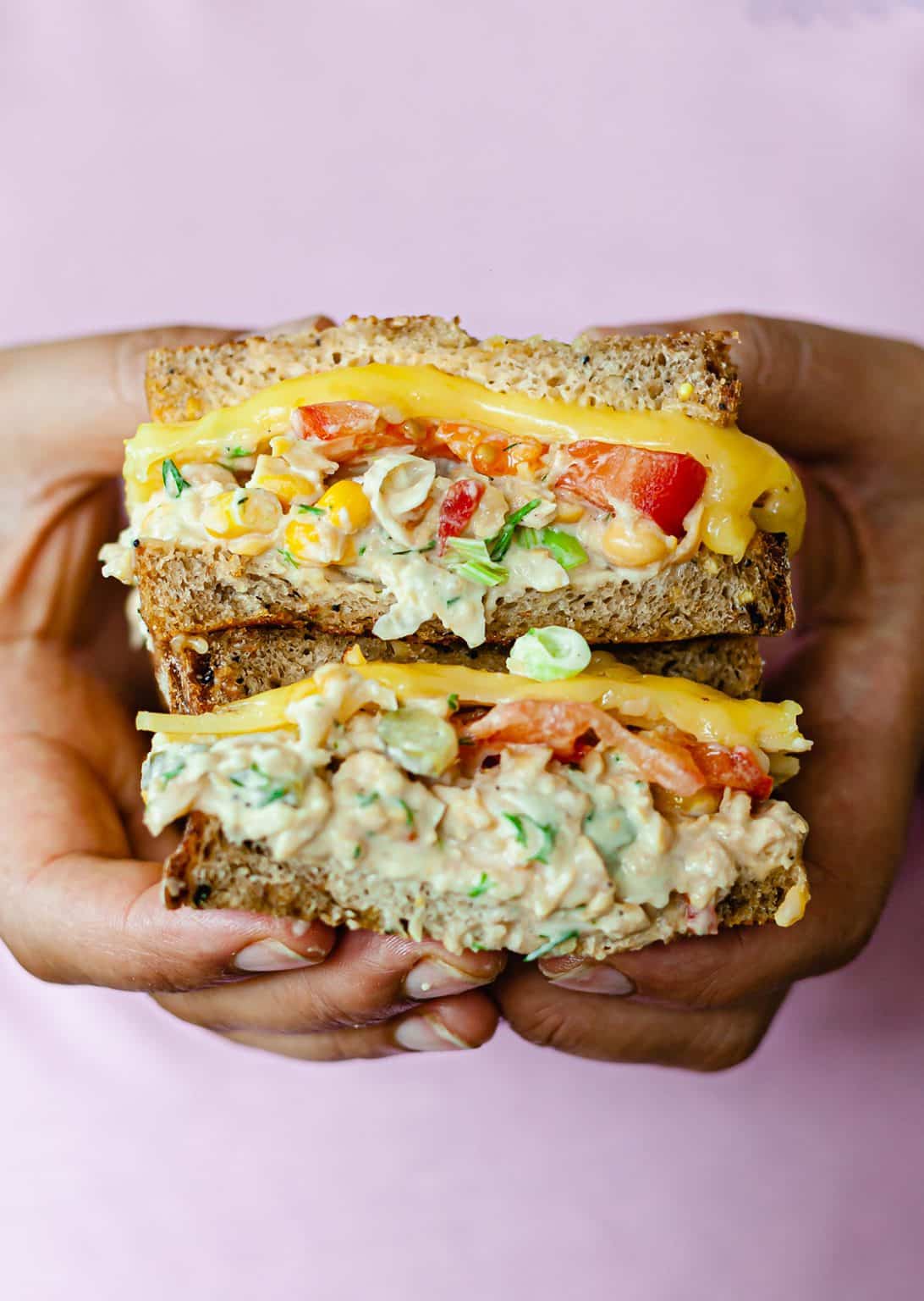 Vegan Chickpea Tuna Melt Sandwich Recipe So Vegan