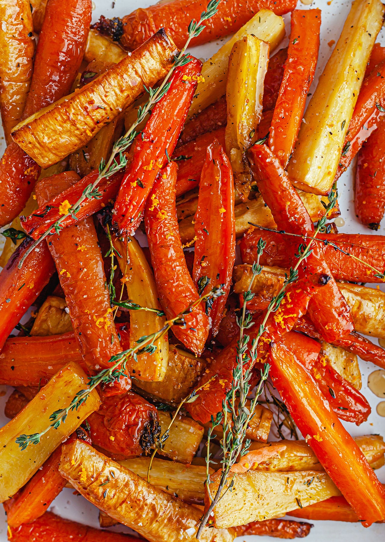 Orange Glazed Roasted Carrot + Parsnip - SO VEGAN