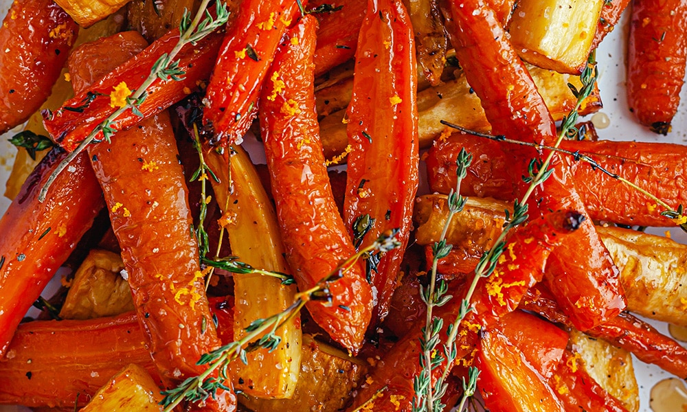 Orange Glazed Roasted Carrot Parsnip