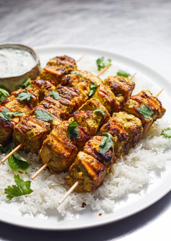 Turmeric Tofu Kebabs Vegan Recipe