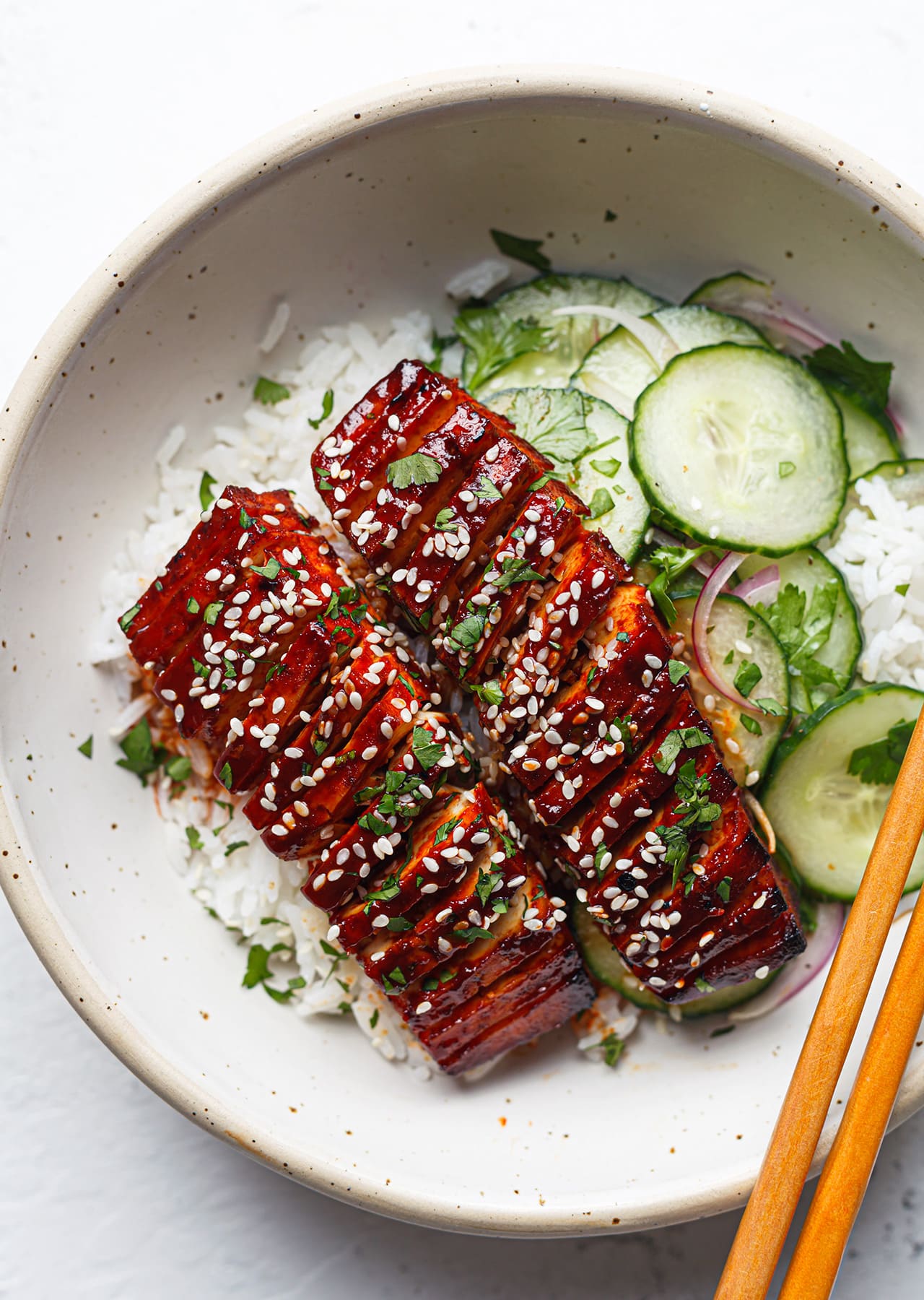 Vegan Gochujang Accordion Tofu Steaks Recipe