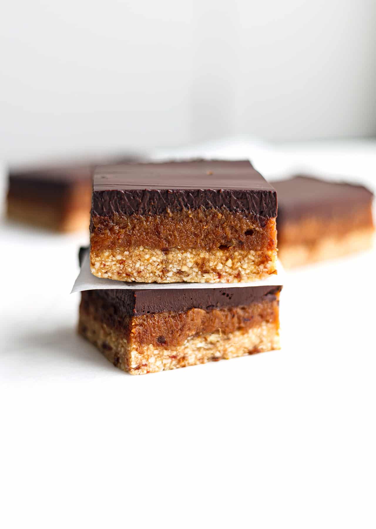 Vegan No Bake Chocolate Caramel Squares Recipe