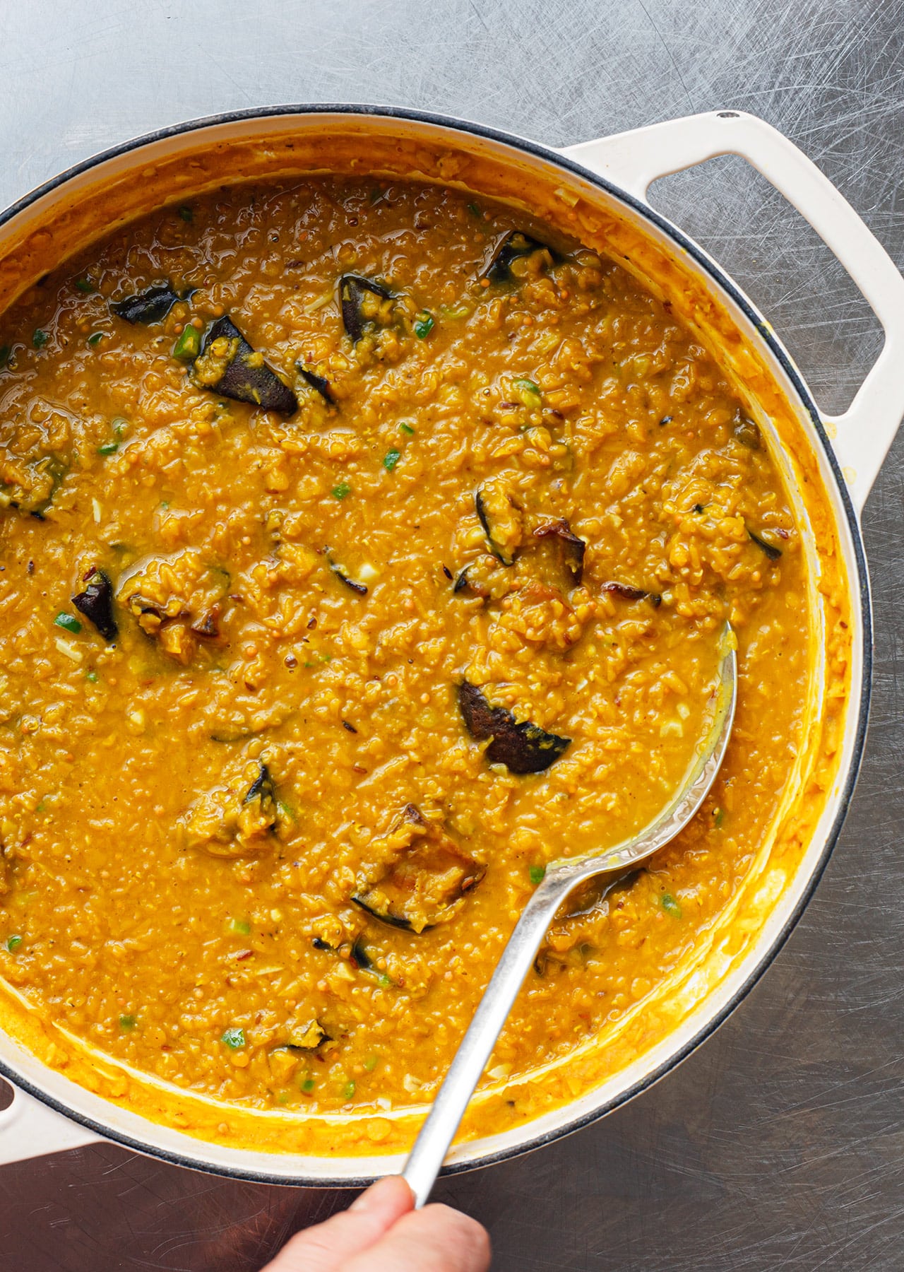 Roasted Aubergine Dhal Vegan Recipe