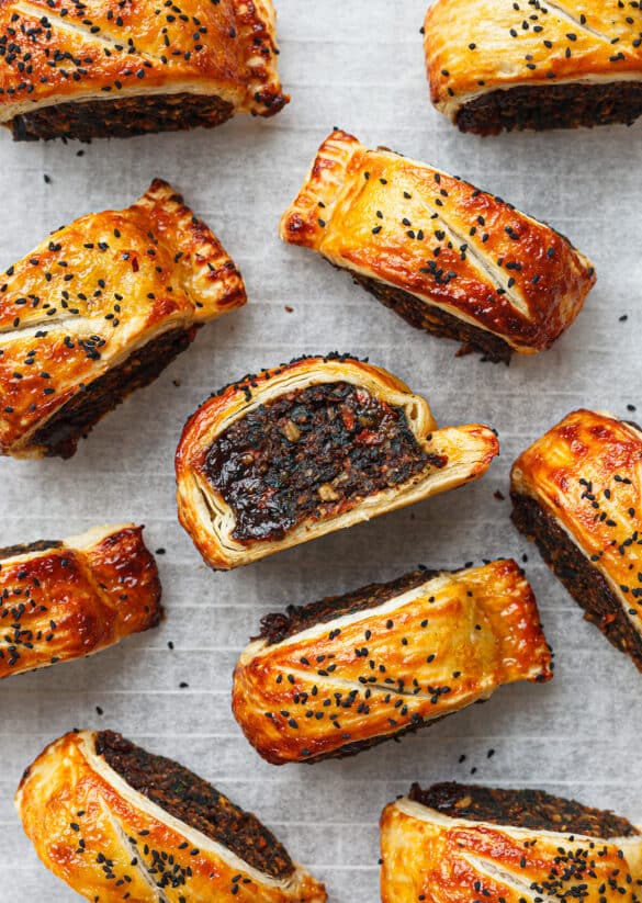 Vegan Plant Based Lentil Chutney Sausage Rolls Recipe