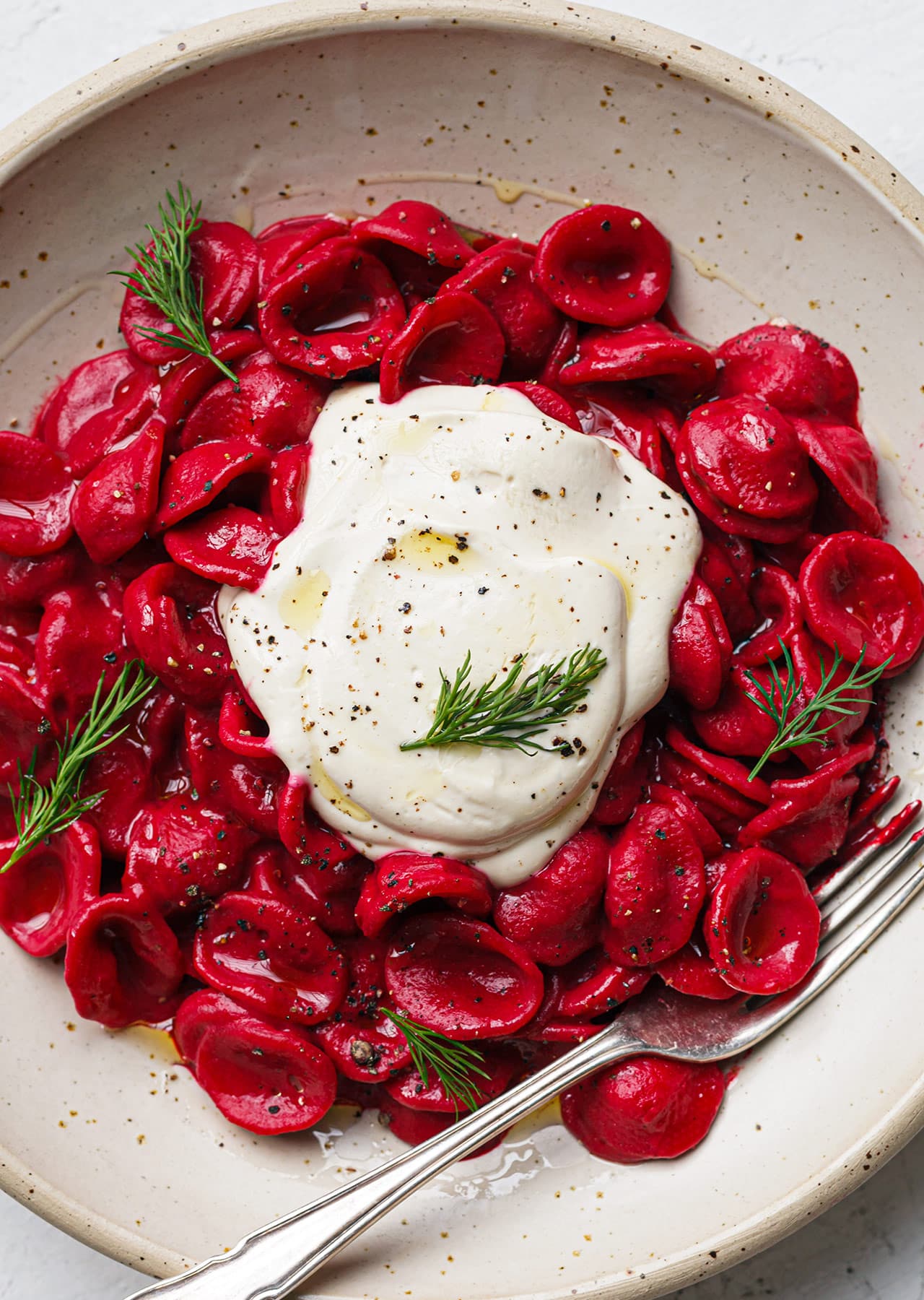 Plant Based Vegan Beetroot Pasta With Tofu Cream Cheese Recipe