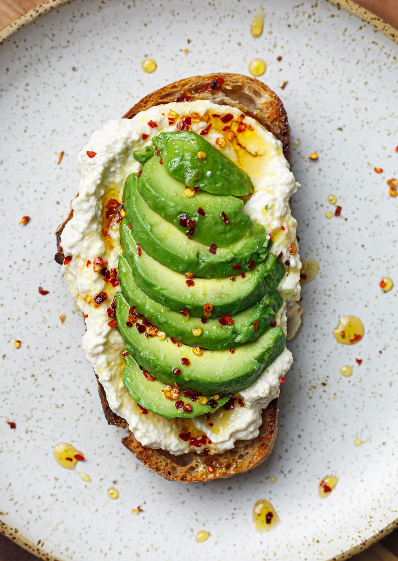 Plant Based Vegan Tofu Cottage Cheese Avocado Hot Chilli Maple Syrup On Toast Recipe